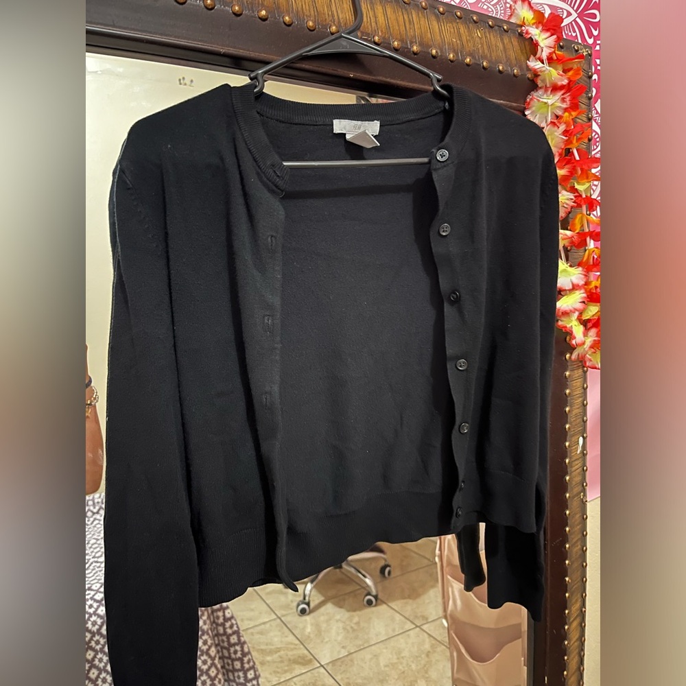 Black Cardigan Sweater